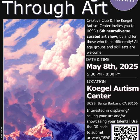 Poster advertisement of Koegel Autism Center's May 8th, 2025 Art Show