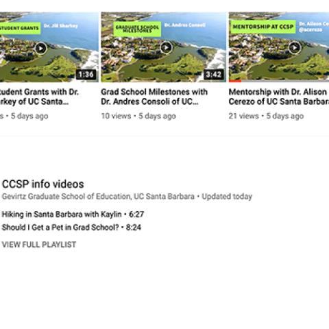 Screen Cap of CCSP YouTube playlist